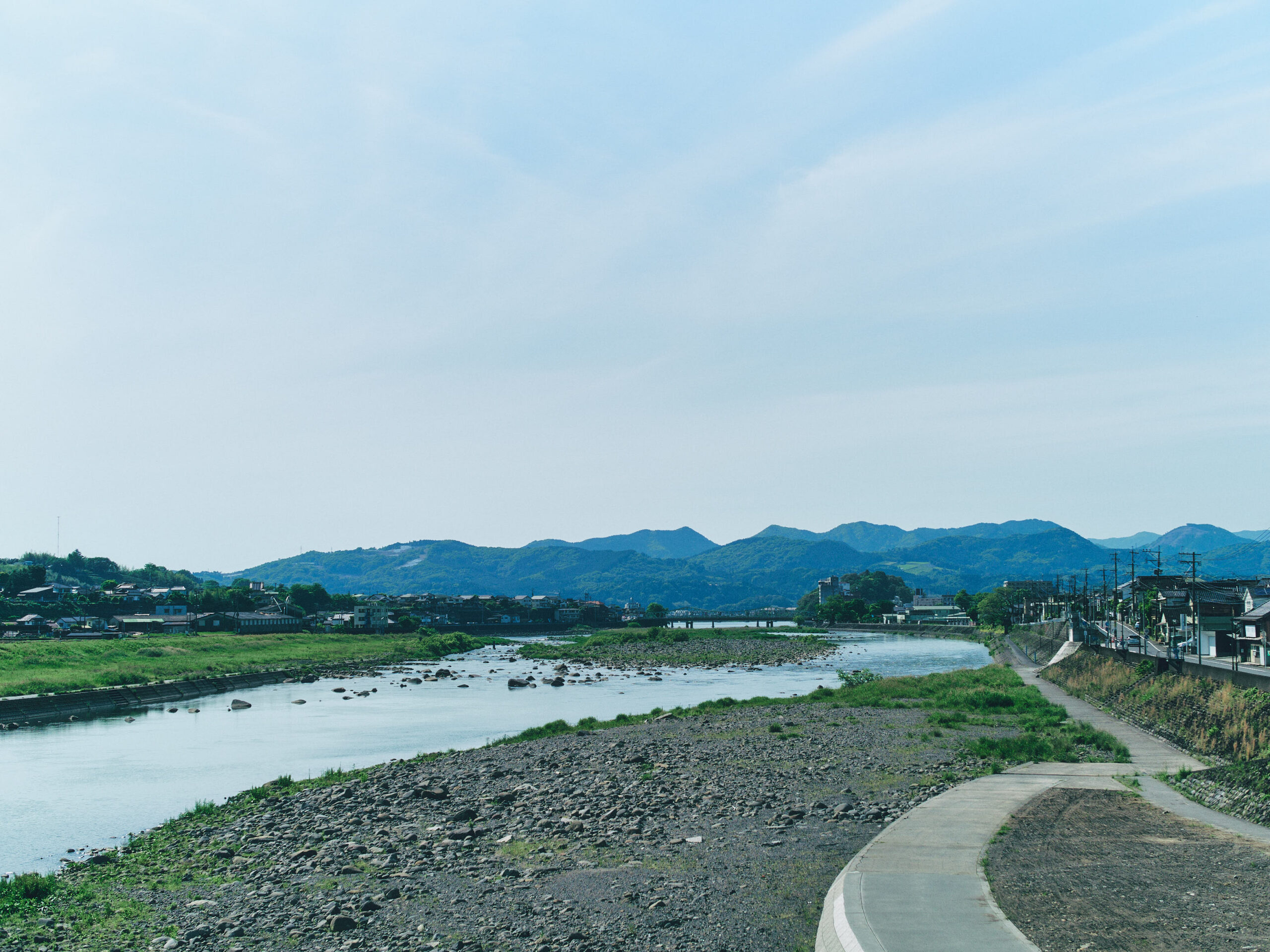 日田市街地へ。三隅川が見事。